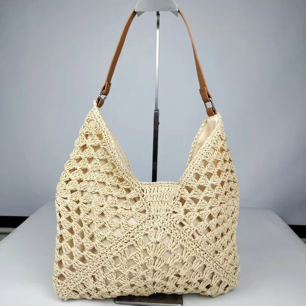 トレンディな夏のストロークロシェバッグ レジャー・ビーチ用ショルダーバッグ カジュアルバケーション 女性用ハンドバッグ トラベル カラー:スタイル 並行輸入品