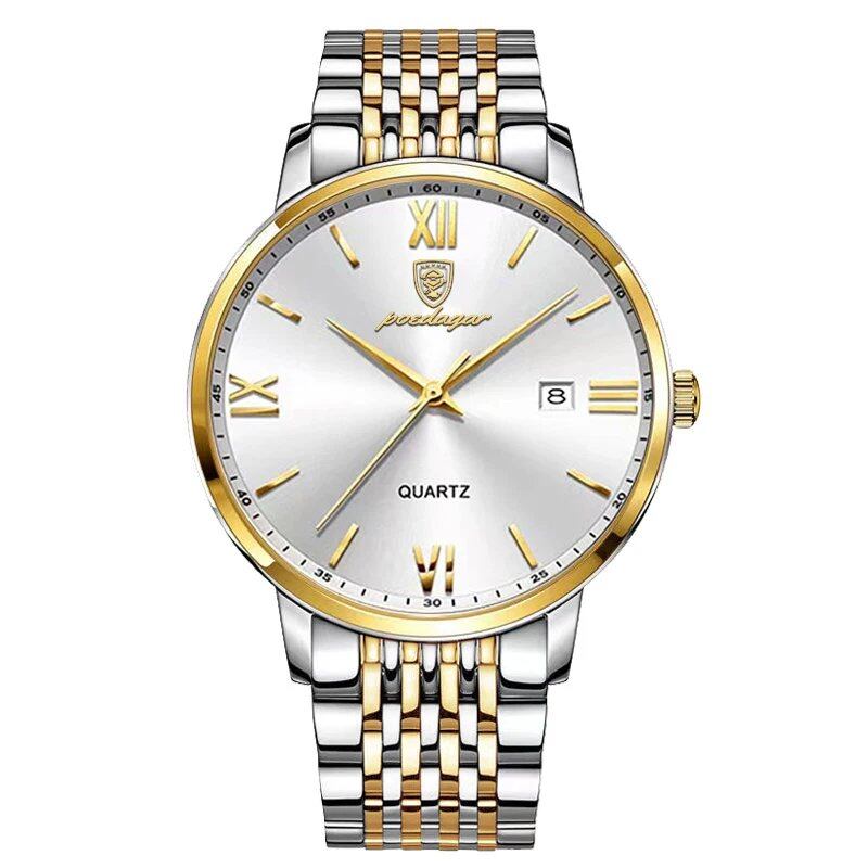 POEDAGAR Luxury Men's Sports Watch, Stainless Steel, Waterproof, Date Function, High-Quality, Casual Fashion Quartz Movement, Color: 826, Parallel Import
