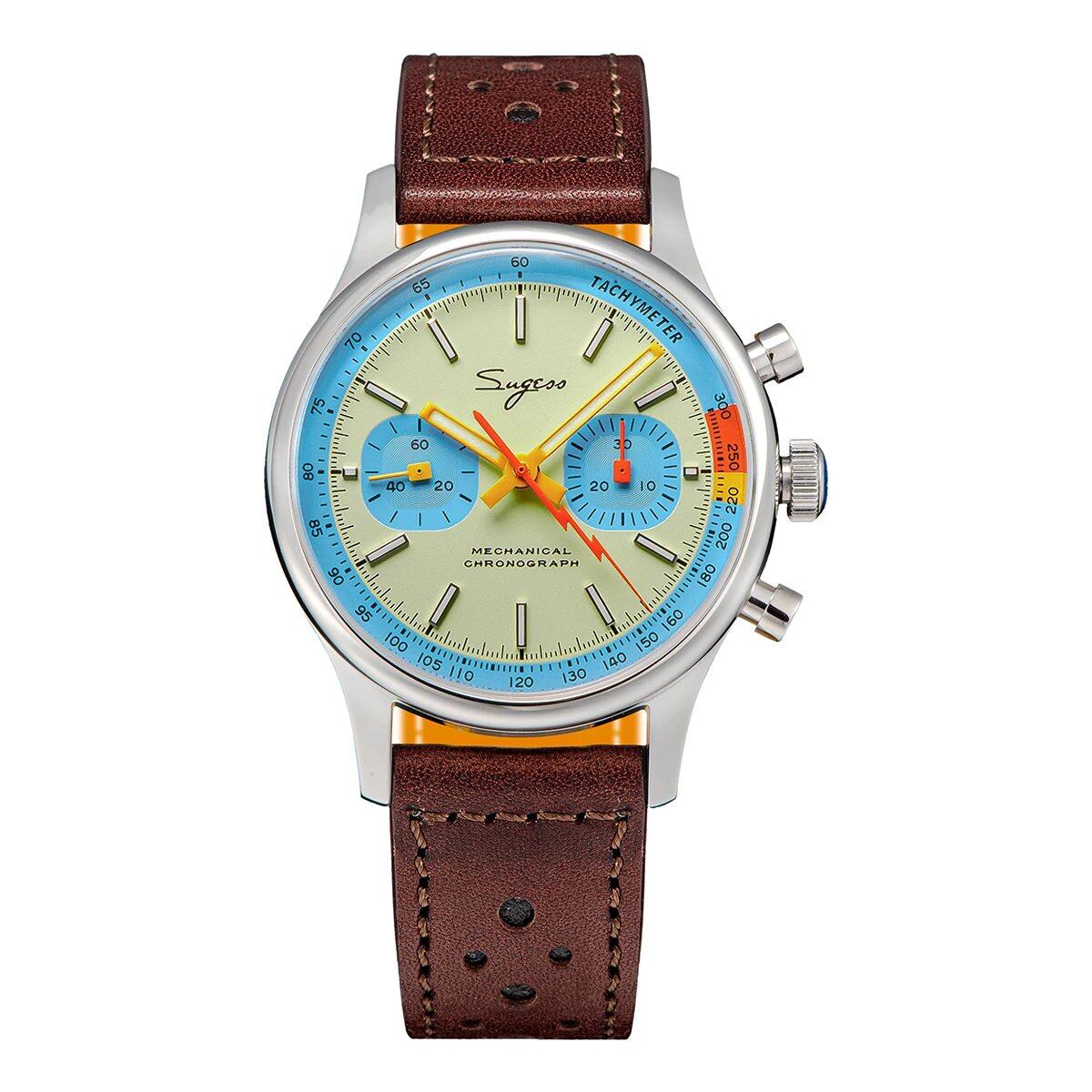 Sugesu Pilot's Watch ST19 Origin Movement Swan Neck Chronograph Mechanical Wristwatch with Sapphire Crystal, Military Racing, 1963 Limited Edition, Size: ; Ships from: Parallel Import