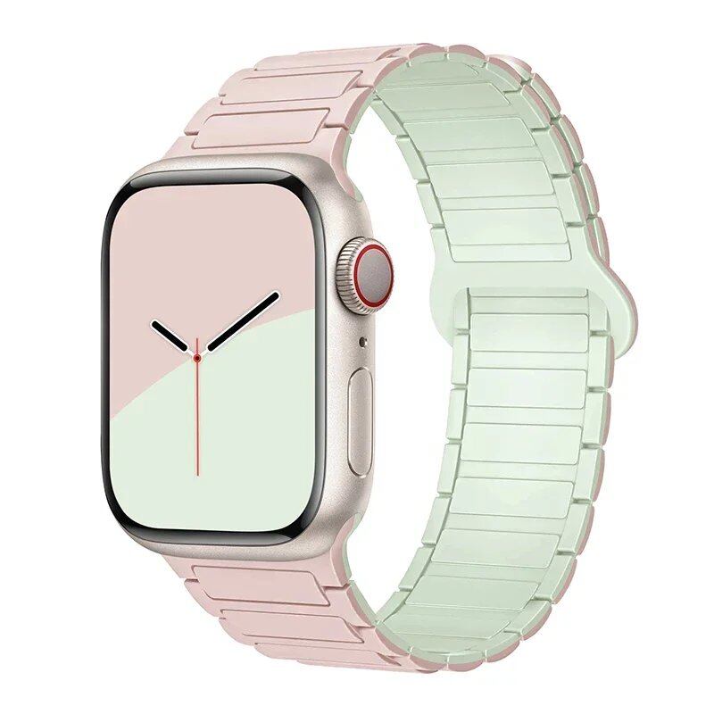 Magnetic Loop Band for Apple Watch, Compatible with 44mm, 40mm, 49mm, 45mm, 41mm, and 38mm Silicone Straps, Compatible with iWatch Series 9/8/7/6/5/4/3/SE/Ultra 2, Parallel Import