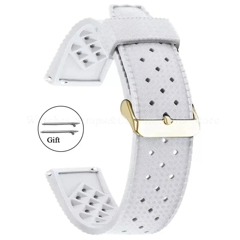 Premium-grade Tropic Silicone Watch Strap, 20mm, 22mm, Seiko, Oris, Omega, Quick Release, Diving, Waterproof, Rubber Bracelet, Band Color: mm, Parallel Import