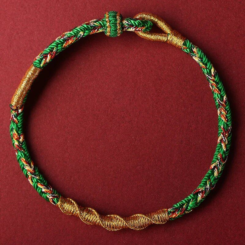 Taisei Hand Rope, Dragon Year Amulet, Red Rope, Zodiac, Manjusri Bodhisattva, Birth Buddha, Handwoven, Parallel Import