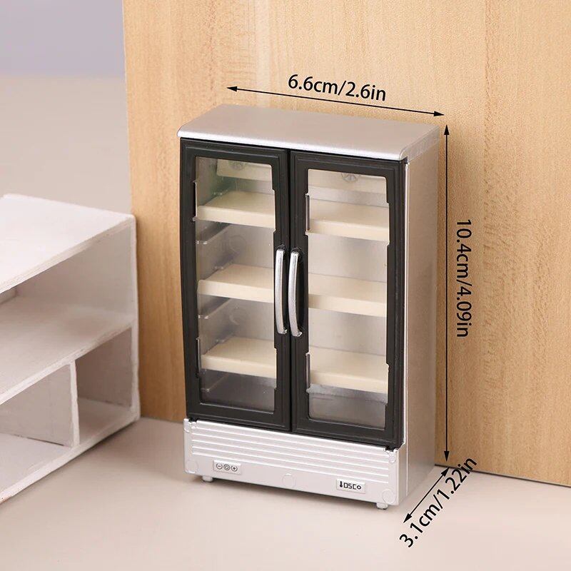 1/12 Scale Dollhouse Refrigerator/Freezer Simulation Model, Miniature Furniture, Dollhouse Accessory, Toy, Parallel Import
