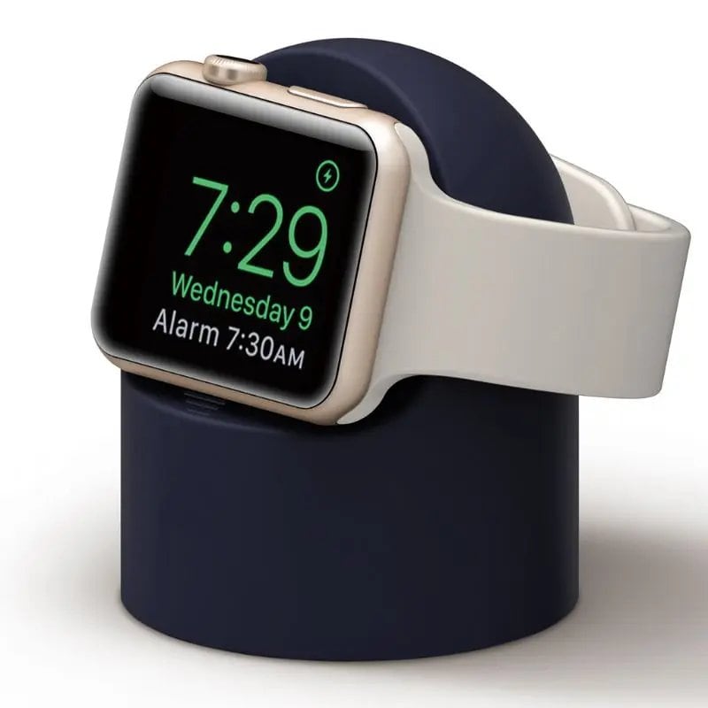 Charging stand for Apple Watch Series Ultra/8/SE2/7/6/SE/4/3 (49mm/45mm/44mm/42mm/41mm/40mm/38mm), durable silicone, Nightstand mode, band color: Parallel import