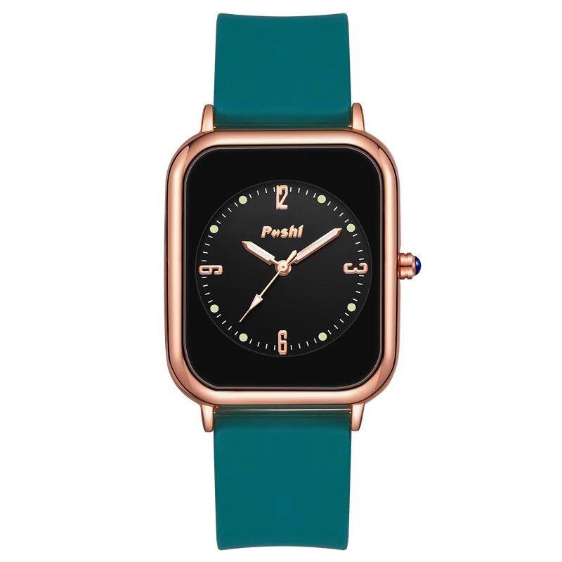 POSHI Fashion Quartz Watch, Original Brand, Women's Watch, Simple Casual Bracelet, Silicone Band, Quartz Watch, Color, Parallel Import