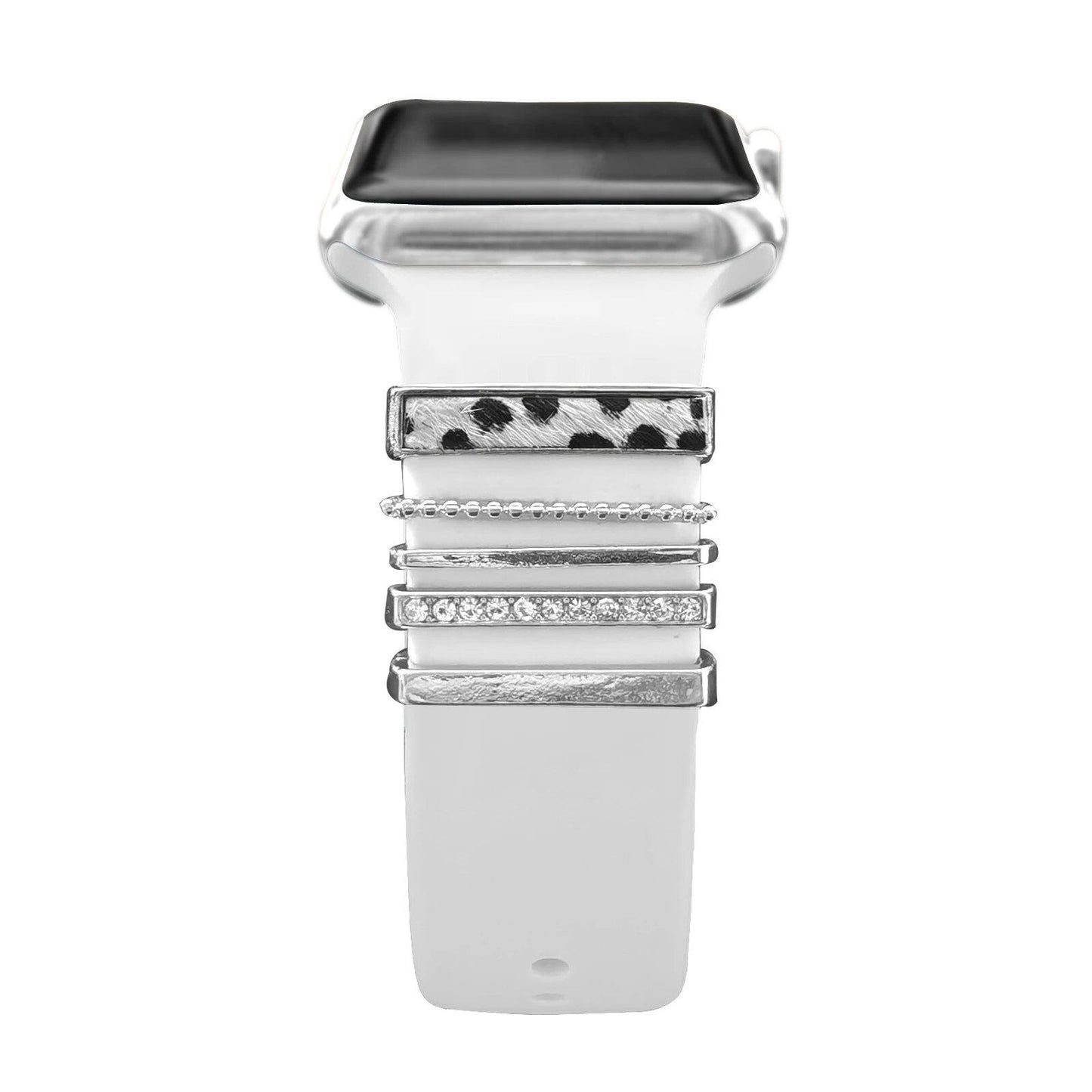 Diamond Jewelry-Embossed Band for Apple Watch Ultra 2, 9, 8, and 7, Compatible with Samsung and Huawei, 20/22mm Bracelet Strap, Band Color: ; Ships from: Parallel Import