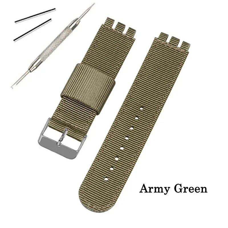 17mm, 19mm, 20mm Nylon Fabric Watch Band for Swatch, Bracelet, Wristband, Replacement Strap for Men and Women, Sports Watch Accessories, Size: mm, Parallel Import