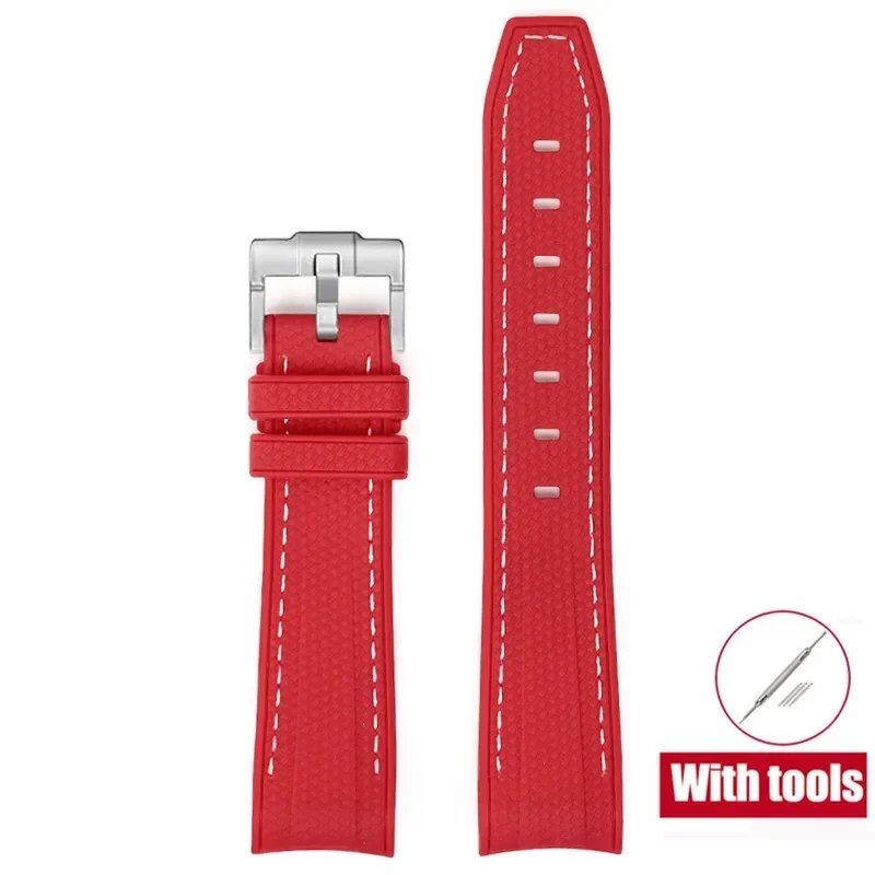 20mm Diving Strap with Curved Ends for Omega and Swatch Moonwatch, Silicone Rubber, Compatible with Rolex, Men's and Women's, Band Color: 20mm; Band Width: 20mm, Parallel Import