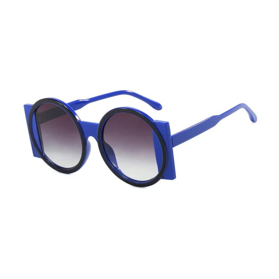 FEYE Round Two-Tone Sunglasses for Men and Women, Retro Fashion Eyewear for Outdoor, Hip Hop, Travel, Beach, and Decorative Glasses, Parallel Import