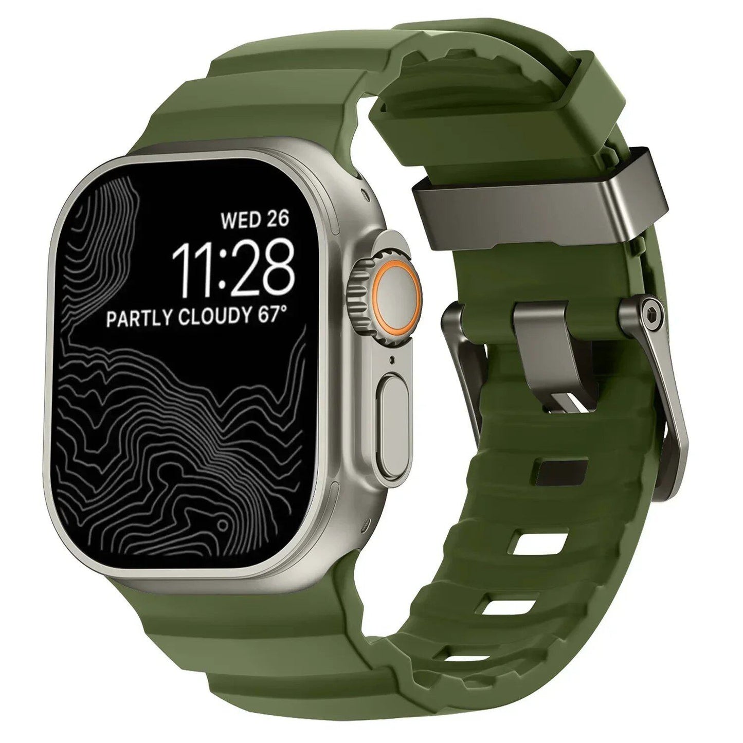 Sport Silicone Band & Titanium Metal Bracelet Strap for Apple Watch Ultra 2/10/9/8/7/6/SE/5/4 - Compatible with iWatch 42mm/44mm/45mm/46mm/49mm Band Colors: mm Parallel Import