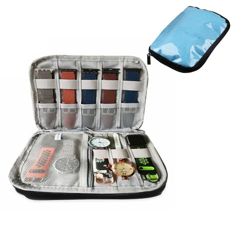 Multifunctional 8-Slot Travel Watch Organizer, Watch Case, Watch Holder, Watch Band Storage Case for Apple Watch Bands and Straps (Imported)