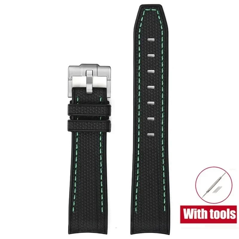 20mm Diving Strap with Curved Ends for Omega and Swatch Moonwatch, Silicone Rubber, Compatible with Rolex, Men's and Women's, Band Color: 20mm; Band Width: 20mm, Parallel Import