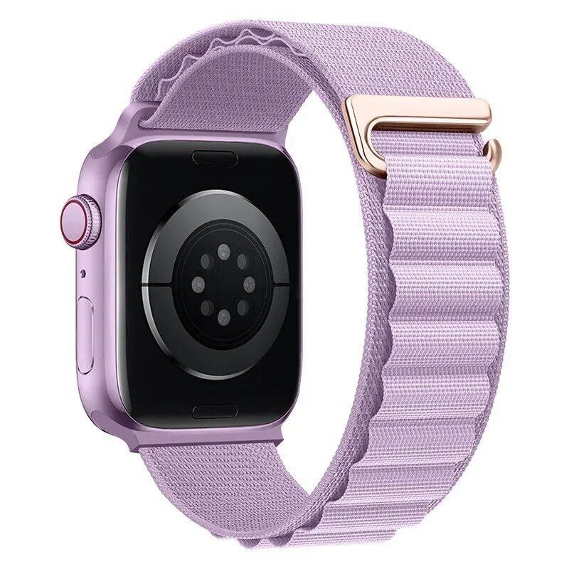Apple Watch Ultra用アルパインループストラップ - 49mm 45mm 44mm 42mm 41mm 40mm対応 メタルCフックバンド(iwatch SE/シリーズ9/8/7/6/5/4/3互換) バンドカラー:mm 並行輸入品