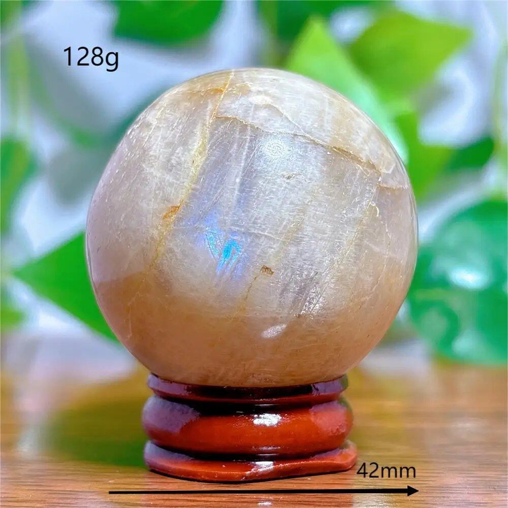 Moonstone Sphere Crystal, Natural Quartz Stone, Home Decor, Mineral, Reiki, Craft, Gift, Energy, Healing, Spiritual, Love, with Stand, Parallel Import