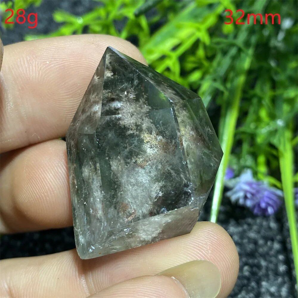Natural Ghost Phantom Quartz Crystal Hexagonal Tower Obelisk, Spiritual Meditation, Reiki, Gift Stone, Home Decor, Parallel Import