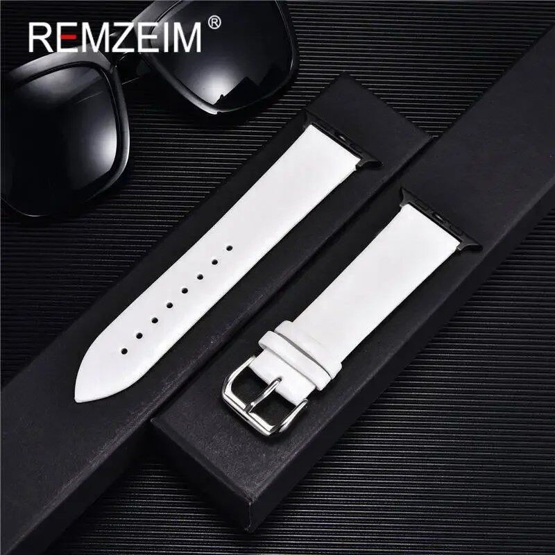 Genuine Leather Watch Strap for Apple Watch 8, 7, 6, SE, 5, 4, 3, 2, 38mm, 40mm, 41mm, 45mm, 44mm, 42mm, Blue, Band Color: mm, Parallel Import