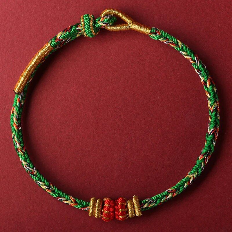 Taisei Hand Rope, Dragon Year Amulet, Red Rope, Zodiac, Manjusri Bodhisattva, Birth Buddha, Handwoven, Parallel Import