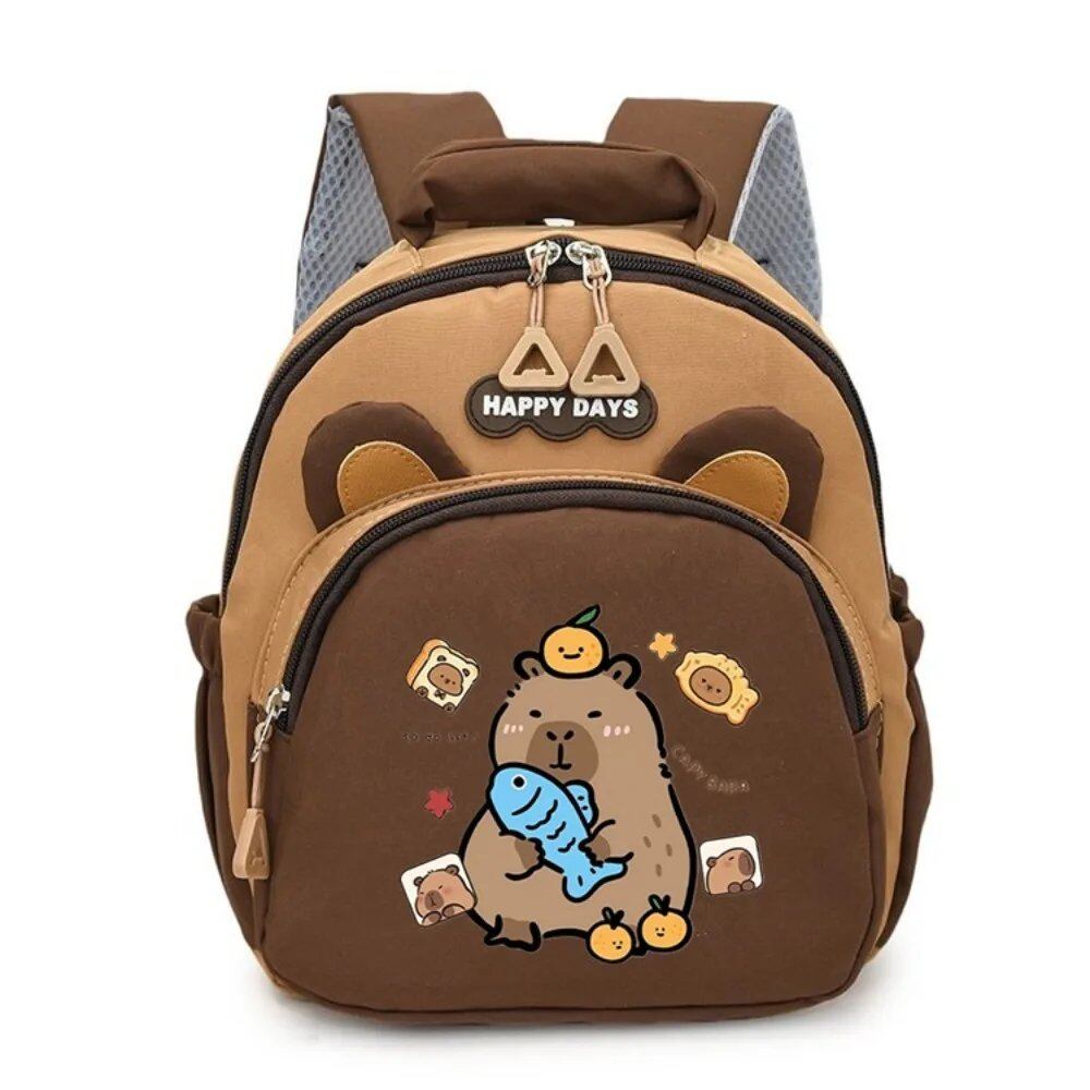 かわいいカピバラのキャラクターバッグ ナイロン製軽量スクールバッグ 大容量多機能幼稚園リュック カラー:0 並行輸入品