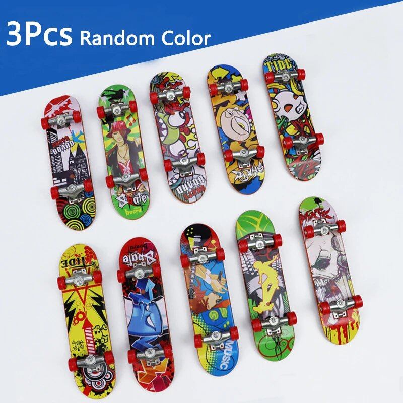 1/3-Piece Mini Professional Skateboard Toy, Cool Finger Sports Plastic Skateboard, Creative Fingertip Toy Gift for Adults and Kids, Color: (Random Color) Parallel Import