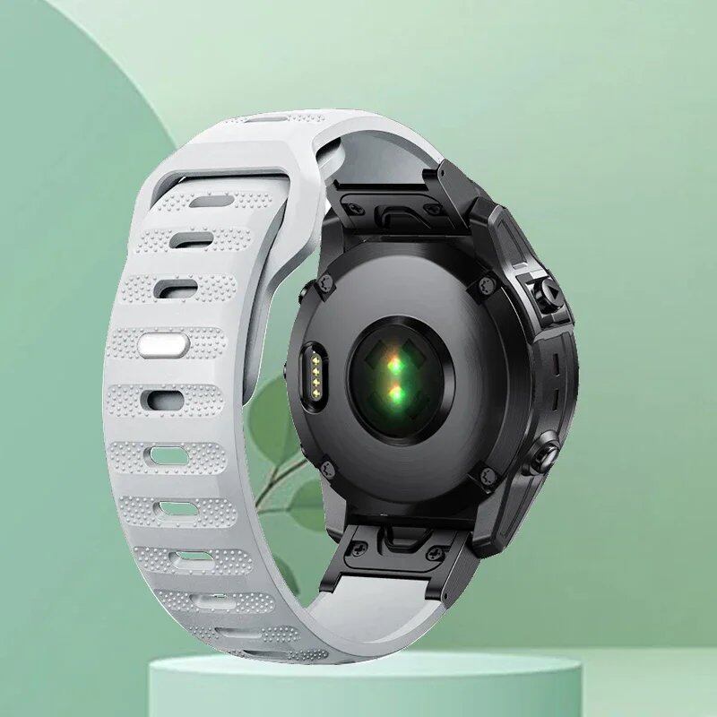 Compatible with Garmin Fenix 5/5X Plus/3/3HR, Epix 7X Solar, 6X/6 Pro, and Forerunner 935/945. 22mm and 26mm silicone brand quick-release smartwatch bands. Band Color: ; Ships from: Parallel Import