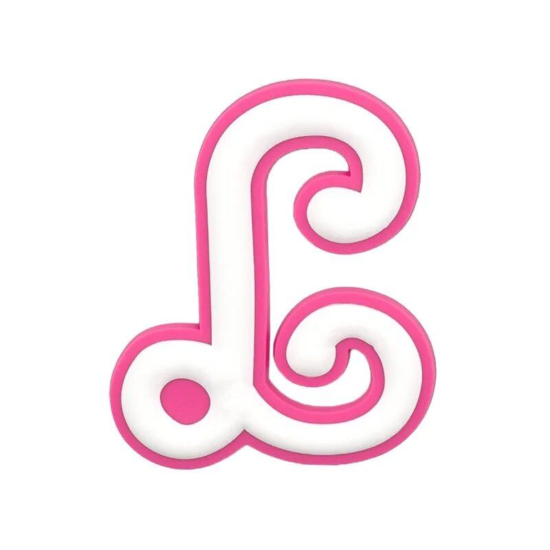 1/26 Scale PVC Pink Greek Alphabet A-Z Charm for Beach Bags, Women's Handbags, and Travel Bags (Pinky Girls) - Parallel Import