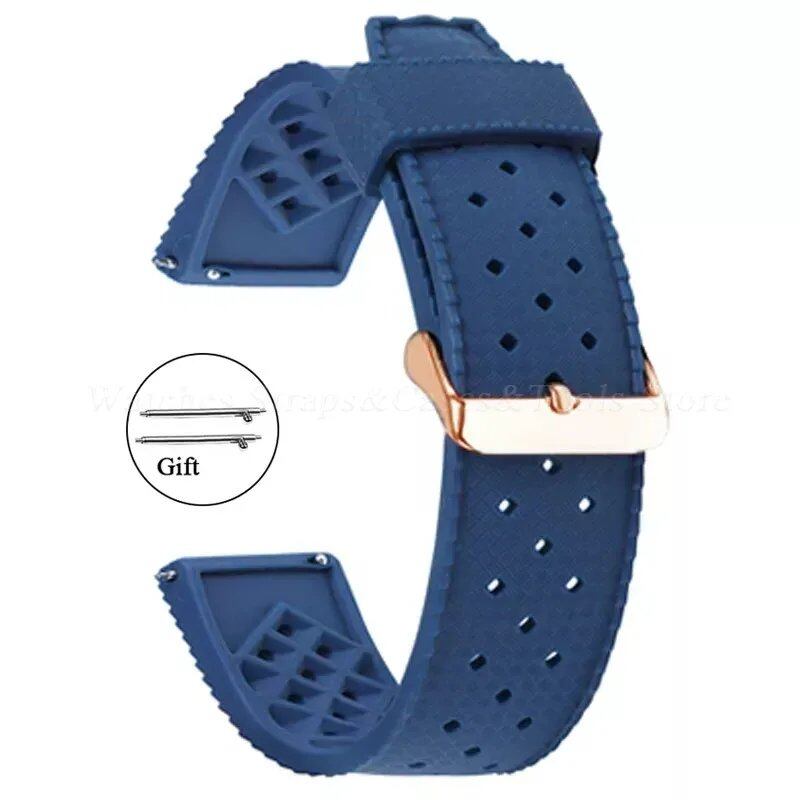 Premium-grade Tropic Silicone Watch Strap, 20mm, 22mm, Seiko, Oris, Omega, Quick Release, Diving, Waterproof, Rubber Bracelet, Band Color: mm, Parallel Import