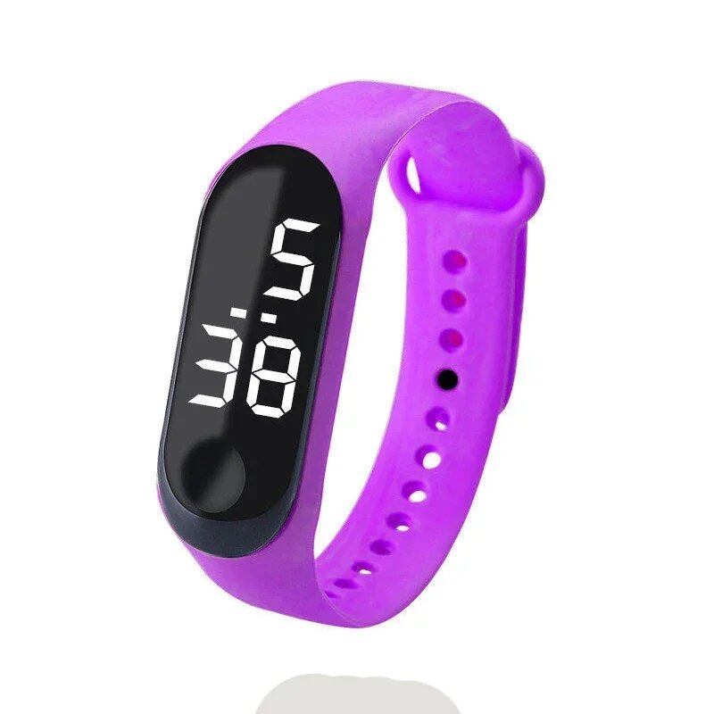 Kids' Fashion Sports Watch, Waterproof LED Digital Wristwatch with Ultra-Lightweight Silicone Slap, Unisex, for Kids and Teens, Parallel Import