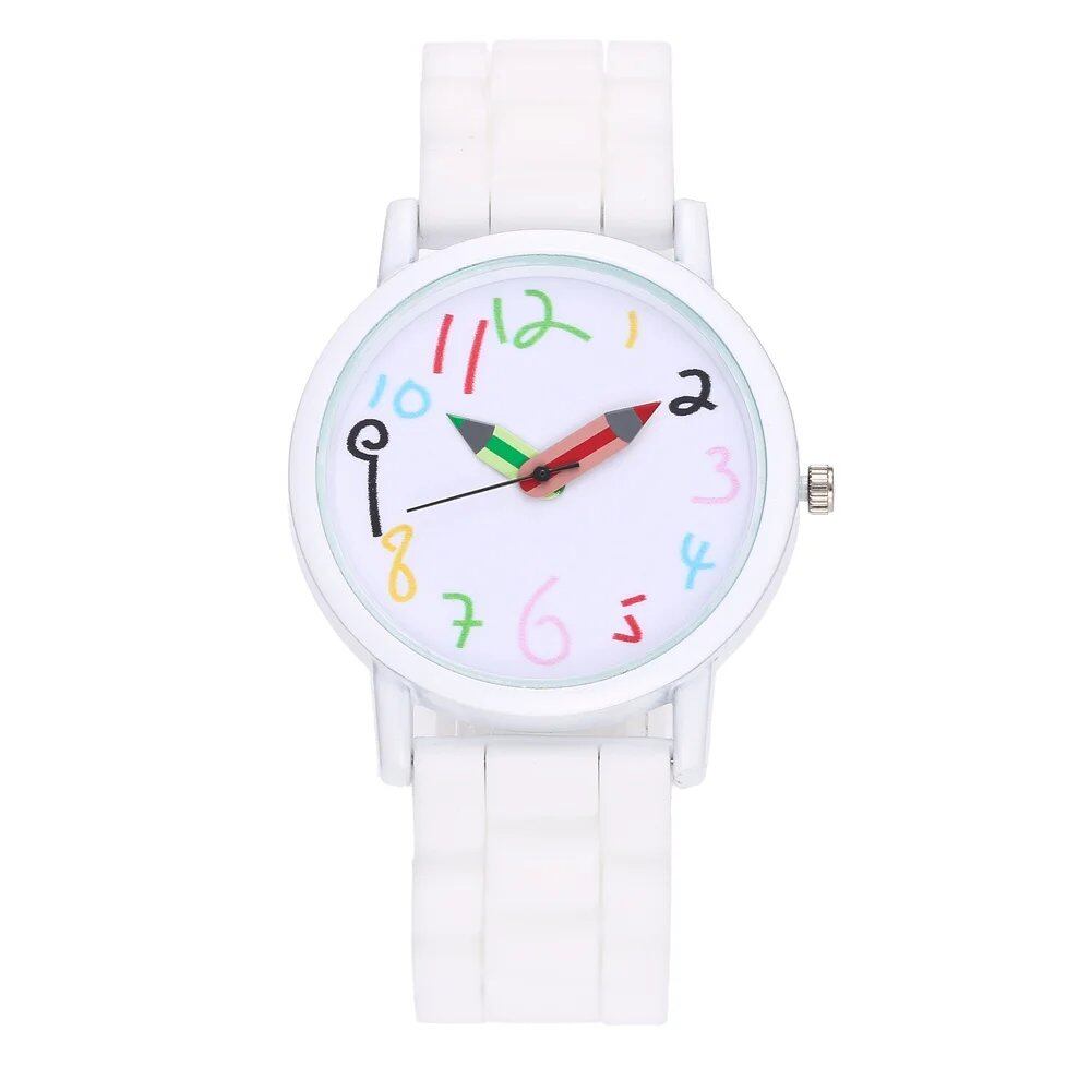 Women's Fashion Watch, Simple Pencil Design, Digital Quartz Watch, Casual, Jelly-Type, Multicolor, Silicone, Dress Watch, Wristwatch, Parallel Import