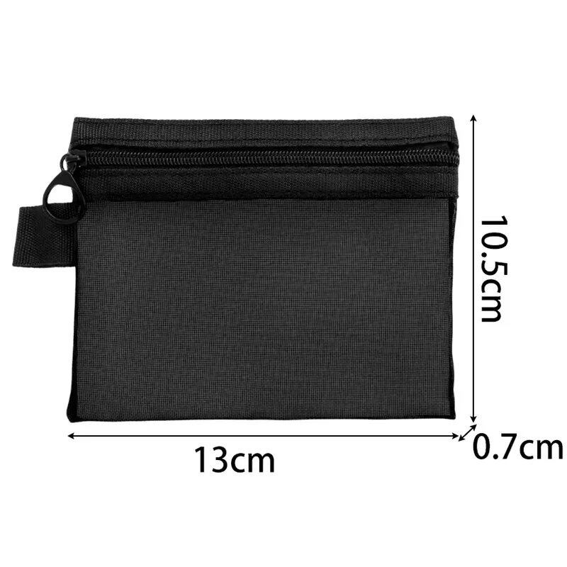 Set of 3 Transparent Mesh Cosmetic Pouches, Small and Large, Black, Portable Makeup Bags, Travel Toiletry Storage Case, Lipstick Storage Pouch, Size: Parallel Import