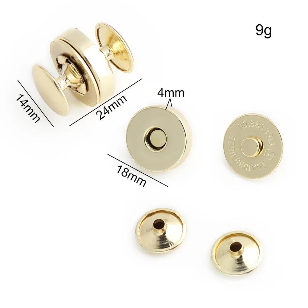10-100-200 Pieces 14mm/18mm Double-Sided Rivets, Strong Magnetic Snap Buttons for Leather Pouches, Bags, Clothing, and Accessories. Size: Parallel Import.