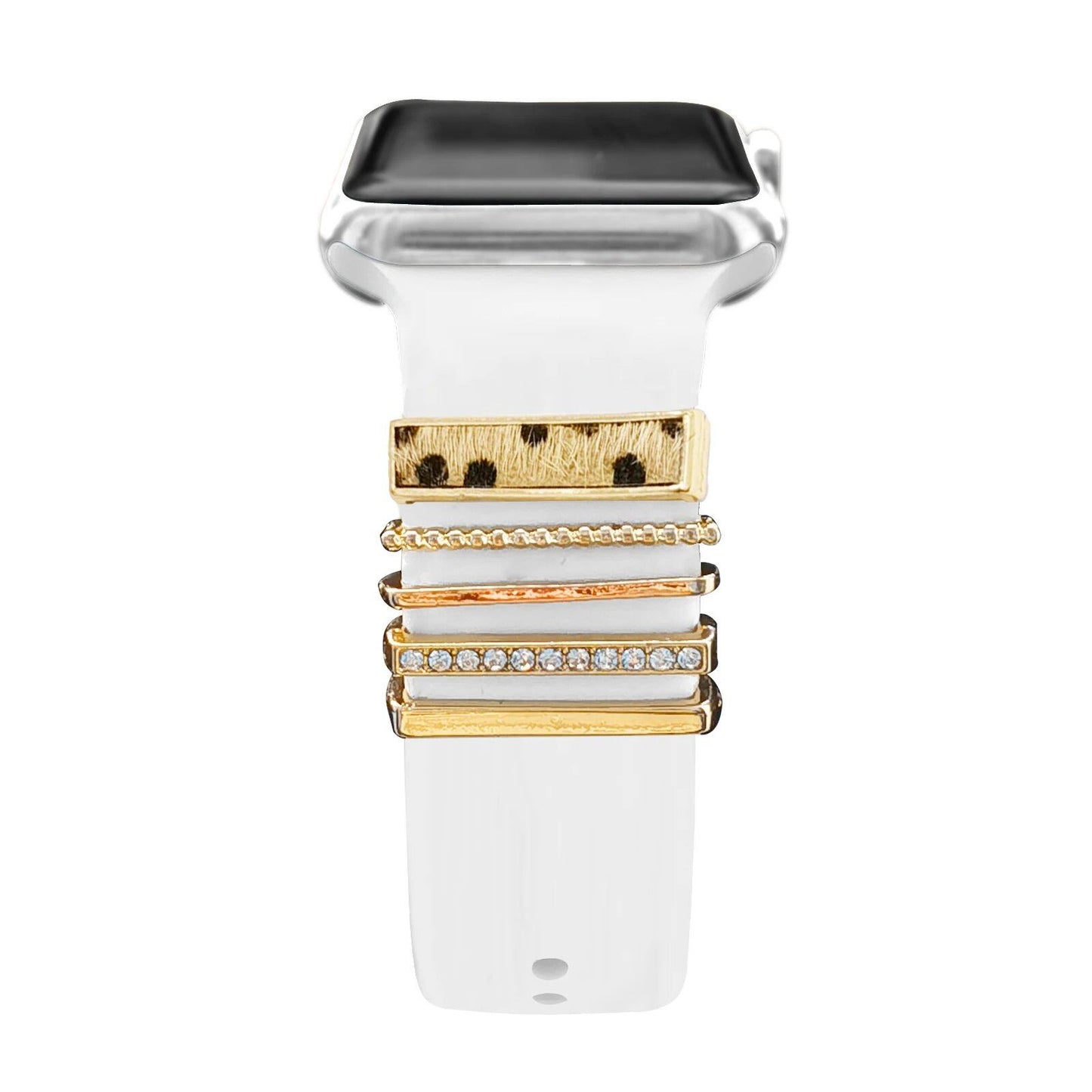 Diamond Jewelry-Embossed Band for Apple Watch Ultra 2, 9, 8, and 7, Compatible with Samsung and Huawei, 20/22mm Bracelet Strap, Band Color: ; Ships from: Parallel Import