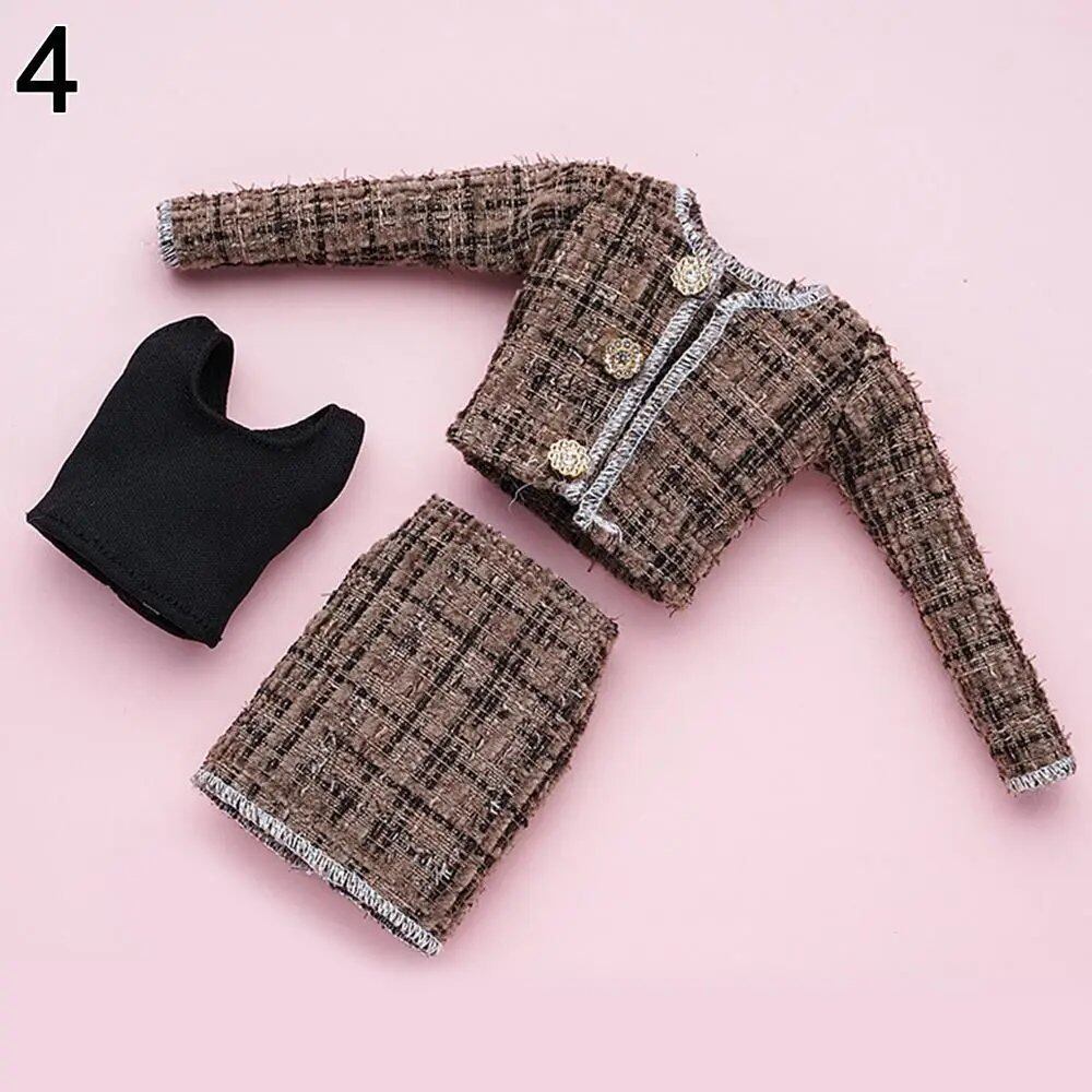 1/6 Doll Fashion Casual Wear Winter Clothes Elegant Coat Skirt Handmade for Girl Dolls 29-32cm Doll Clothes Accessories Parallel Import