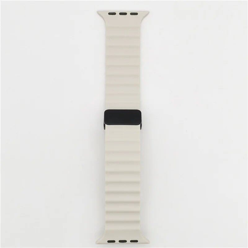 Magnetic Buckle Strap for Apple Watch - Compatible with Ultra 2/SE/Series 3-9, 49mm/45mm/44mm/40mm/41mm/38mm/42mm Silicone Bracelet, Band Color: mm, Parallel Import