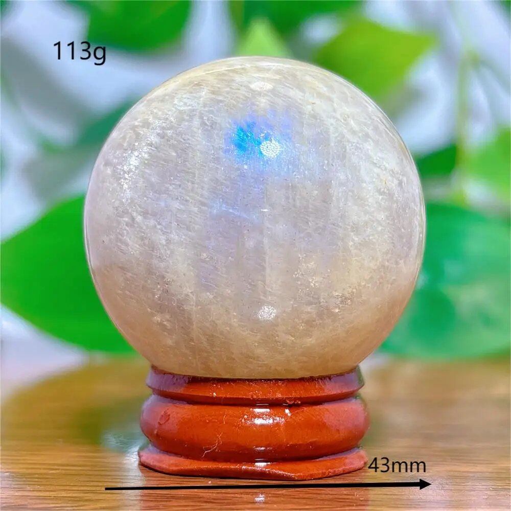 Moonstone Sphere Crystal, Natural Quartz Stone, Home Decor, Mineral, Reiki, Craft, Gift, Energy, Healing, Spiritual, Love, with Stand, Parallel Import