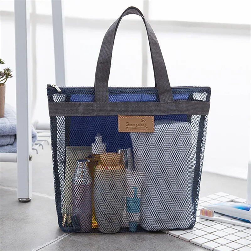 メッシュ化粧品・トイレタリーバッグ ハンドバッグ 携帯用旅行洗面ボディシャワーツール収納 ハンギングコスメ収納ポーチ 並行輸入品