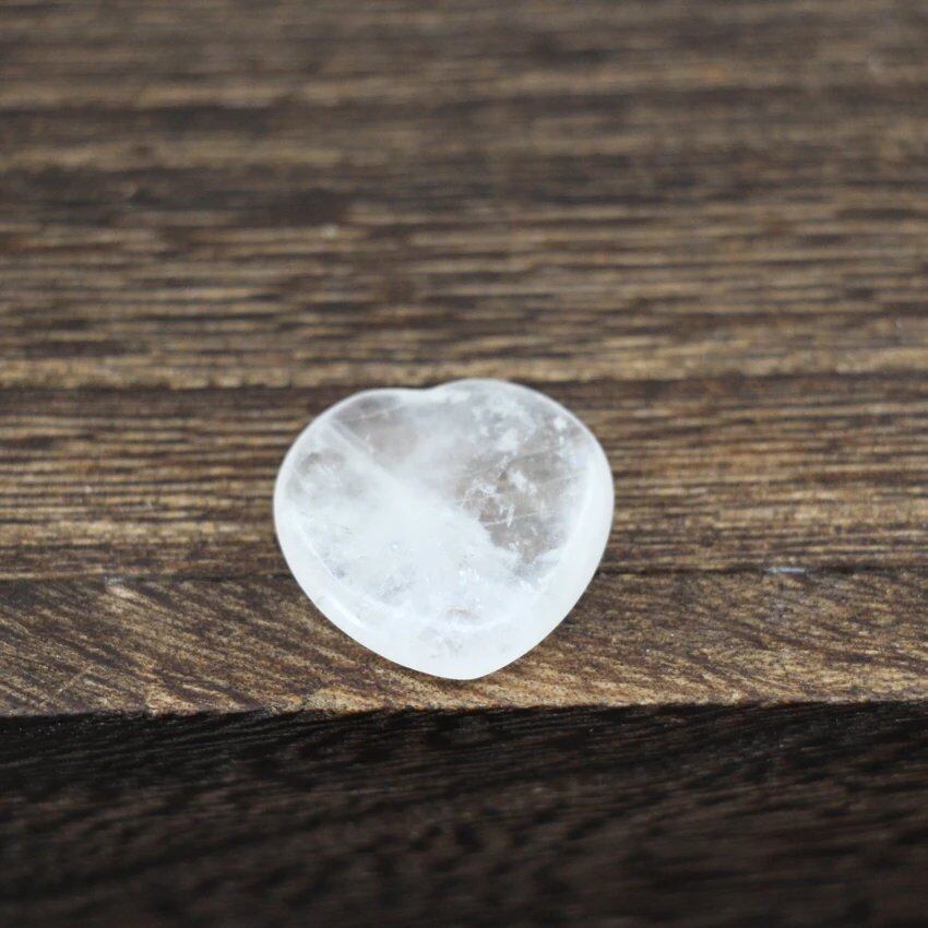 20mm Puff Heart Crystal Palm Energy Stone Pendant by MKING, Reiki Healing, Quartz, Meditation, Pocket Gemstone, Spiritual Flake, Gift, Parallel Import