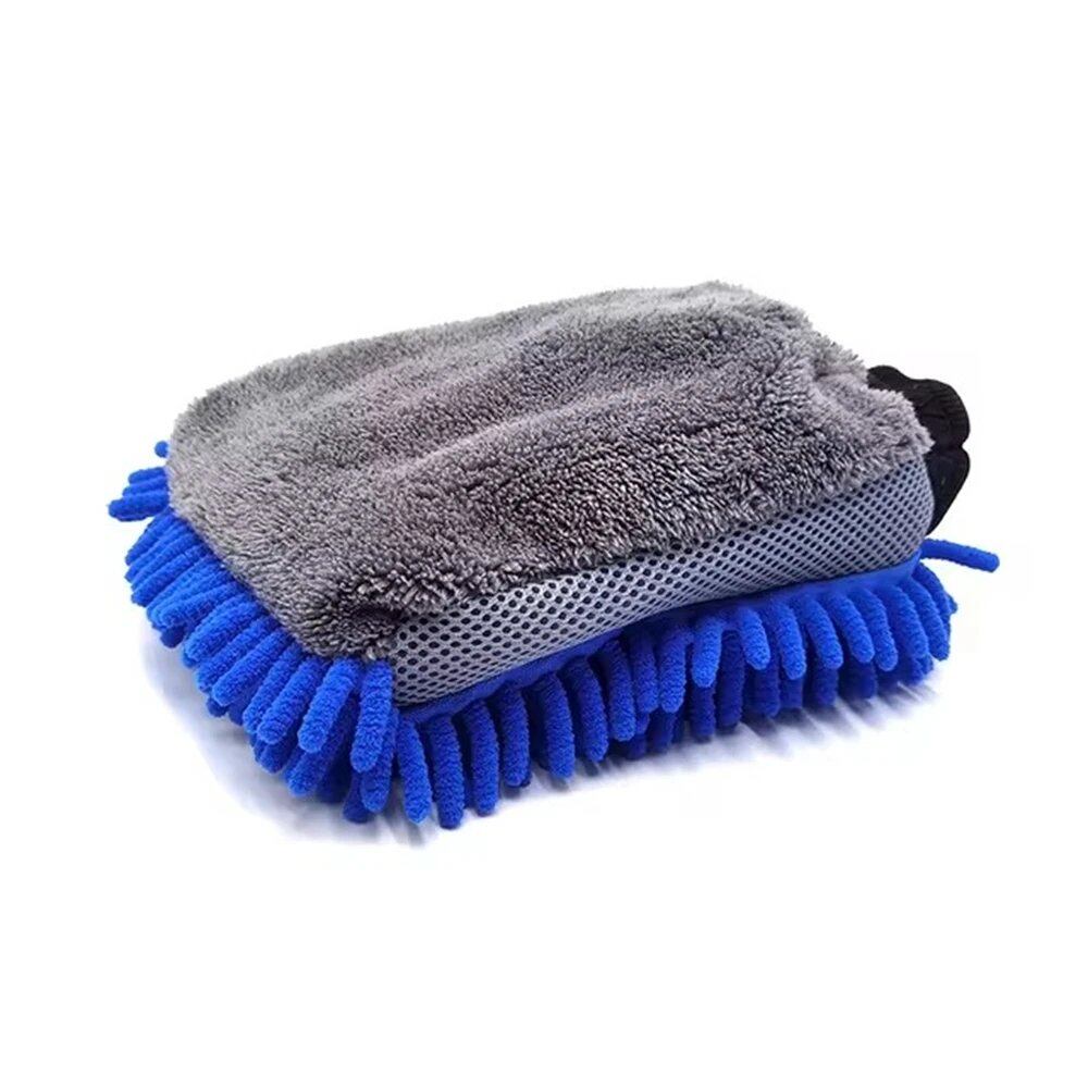 1/5-Piece Car Wash Gloves, Waterproof Microfiber Chenille Gloves, Car Cleaning Mitt with Detailing Brush, Double-Sided, Size: -, Parallel Import