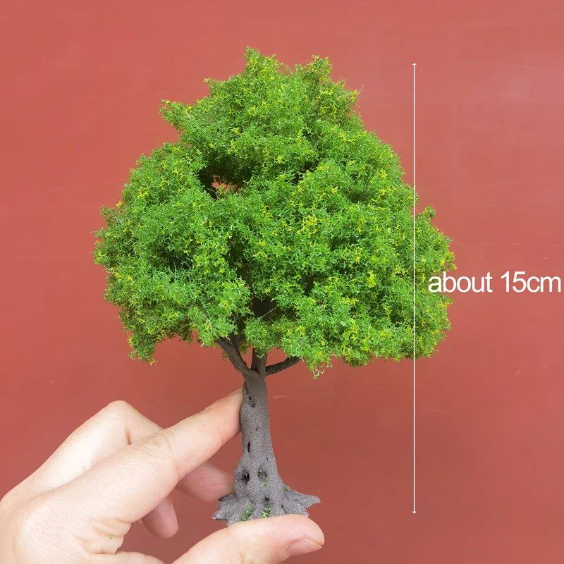 10/15/23cm Spring Tree Model, Fresh Green, Light, Delicate Handmade Wire Tree, Precision Scale Model Train, Railway Layout, Color: Parallel Import