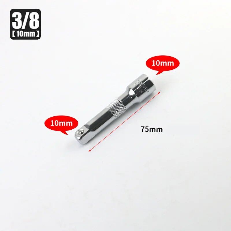 1/4", 3/8", 1/2" Socket Ratchet Wrench Extension Bar 50/75/100/125/150/250mm Long Bar Steering Sleeve Connecting Rod Accessories Color: mm; Shipped from: Parallel Import