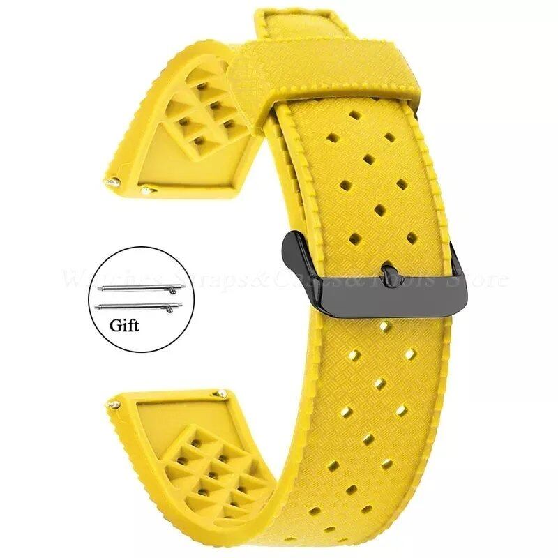 Premium-grade Tropic Silicone Watch Strap, 20mm, 22mm, Seiko, Oris, Omega, Quick Release, Diving, Waterproof, Rubber Bracelet, Band Color: mm, Parallel Import