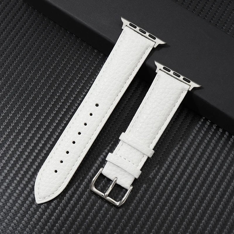 Genuine Leather Strap with Grained Design for Apple Watch 38/40/41mm, iWatch Ultra 8/7/6/SE/5/4, 42/44/45/49mm, Band Color: mm, Parallel Import
