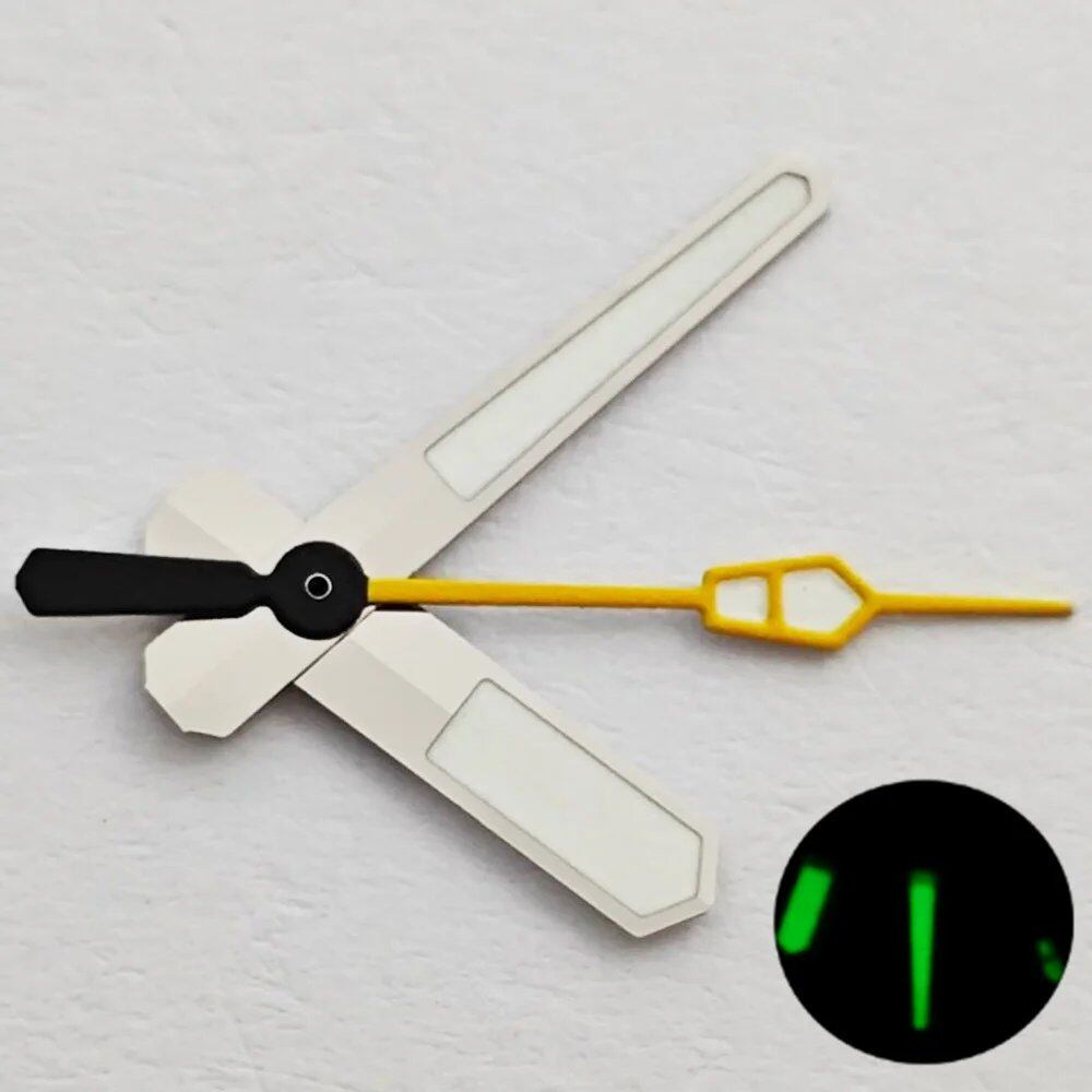 Riccias NH35 Watch Hands, Silver, Black, Gold, Rose Gold, Green Luminous, Compatible with NH35 and NH36 Movements, Parallel Import