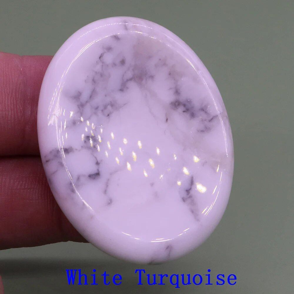 35x45mm Thumb Worry Stone (Stress Relief Stone for Thumb) Oval Massage Quartz Healing Crystal Chakra Energy Therapy Meditation Spiritual Natural Gemstone Decoration Size: Parallel Import