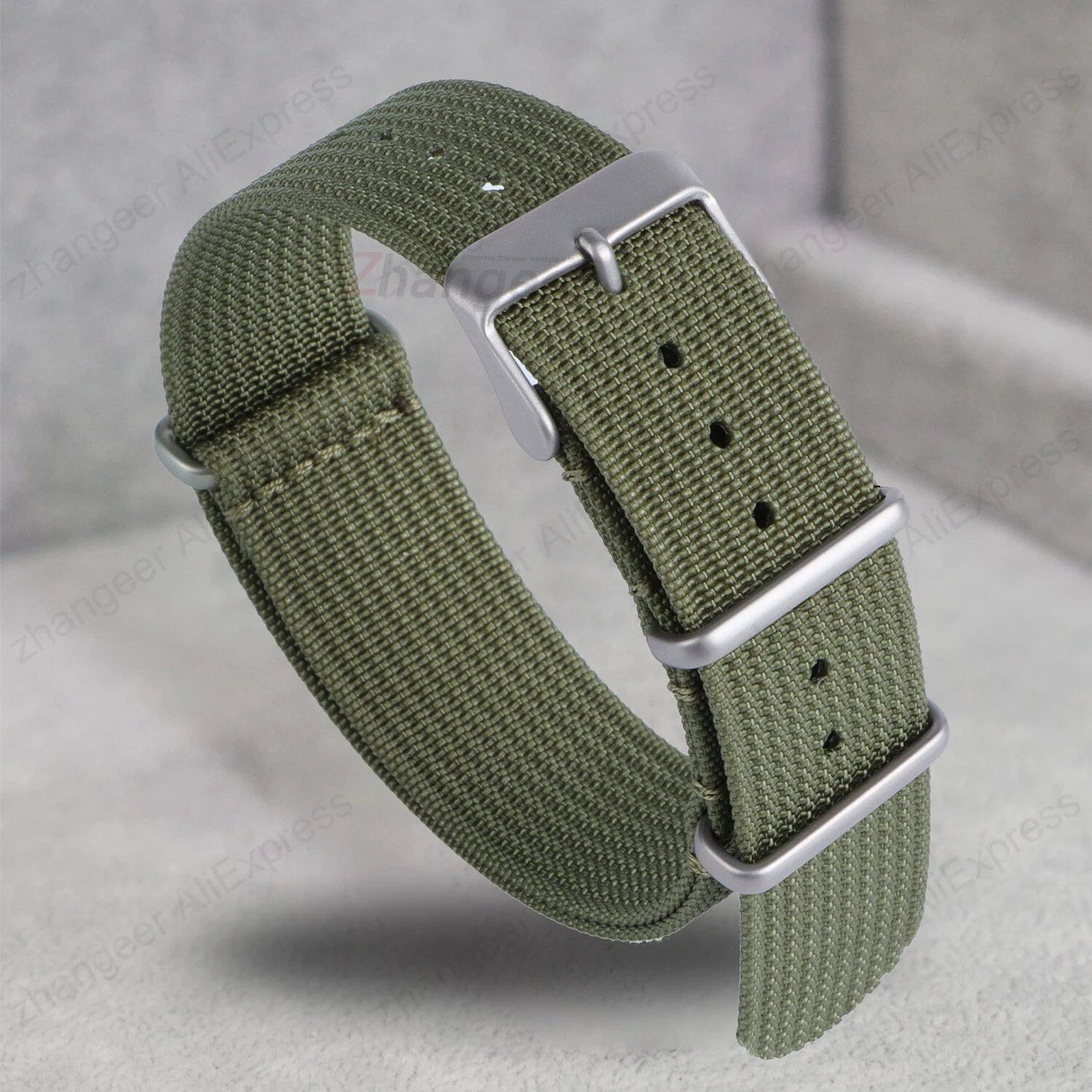 Compatible with NATO all-in-one straps, NATO fine-woven nylon canvas strap, 18mm, 19mm, 20mm, 22mm, military style, breathable and waterproof, size: Parallel import product