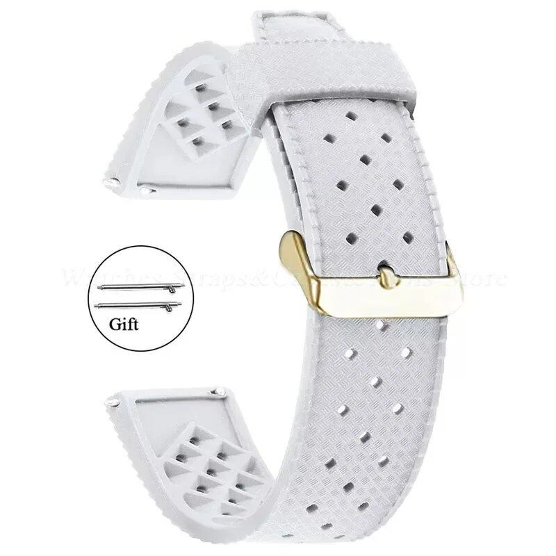 Premium-grade Tropic Silicone Watch Strap, 20mm, 22mm, Seiko, Oris, Omega, Quick Release, Diving, Waterproof, Rubber Bracelet, Band Color: mm, Parallel Import