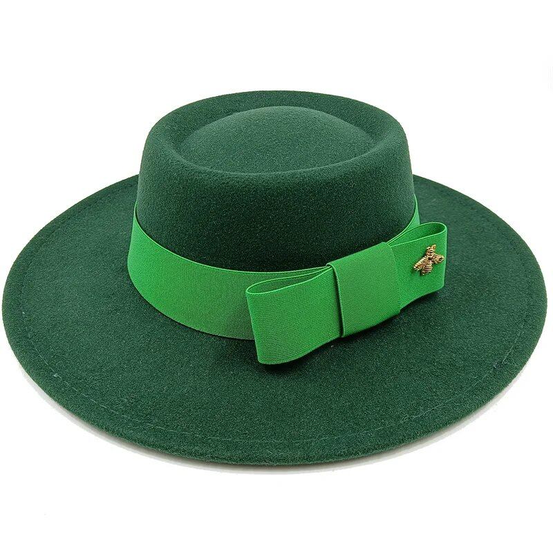 Winter Bowtie Fedora Hat with Textured Surface, Flat Top, and Elastic Band. Red. Men's and Women's Jazz Hat. Sizes: 56-58cm. Ships from: Parallel Import.