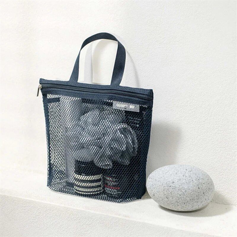 メッシュ化粧品・トイレタリーバッグ ハンドバッグ 携帯用旅行洗面ボディシャワーツール収納 ハンギングコスメ収納ポーチ 並行輸入品