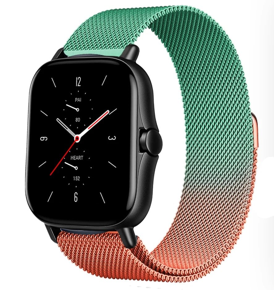 Magnetic Loop Mesh Smartwatch Band for Amazfit GTS/GTR/Bip 5 (Compatible with 20mm/22mm/47mm Watches) - Metal Mesh Strap, Band Color: mm; Ships from: Parallel Import