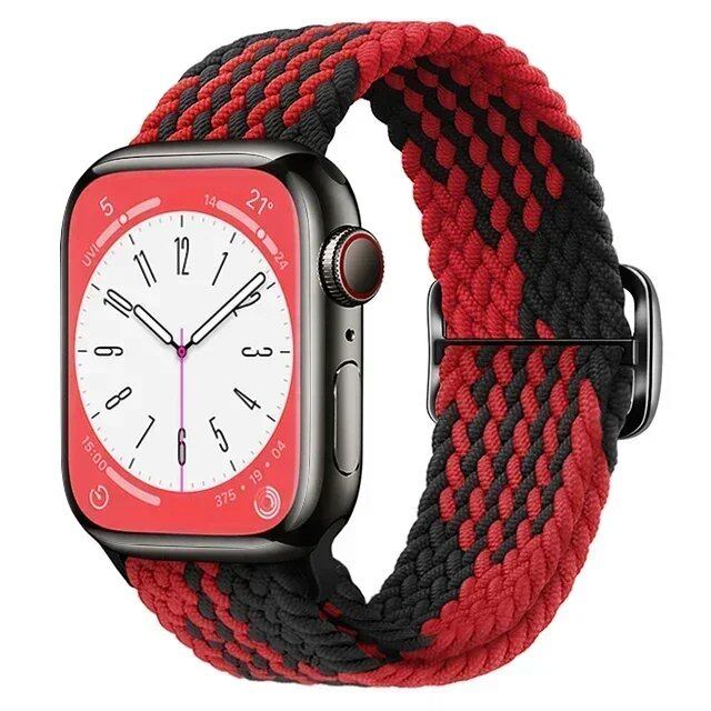 Apple Watch Ultra 2用ナイロンストラップ バンド 49mm 40mm 44mm 41mm 38mm 45mm 伸縮ブレイデッドループ リストバンド iWatch Series 9/8/7/6/SE/5/4対応 バンドカラー:mm 並行輸入品