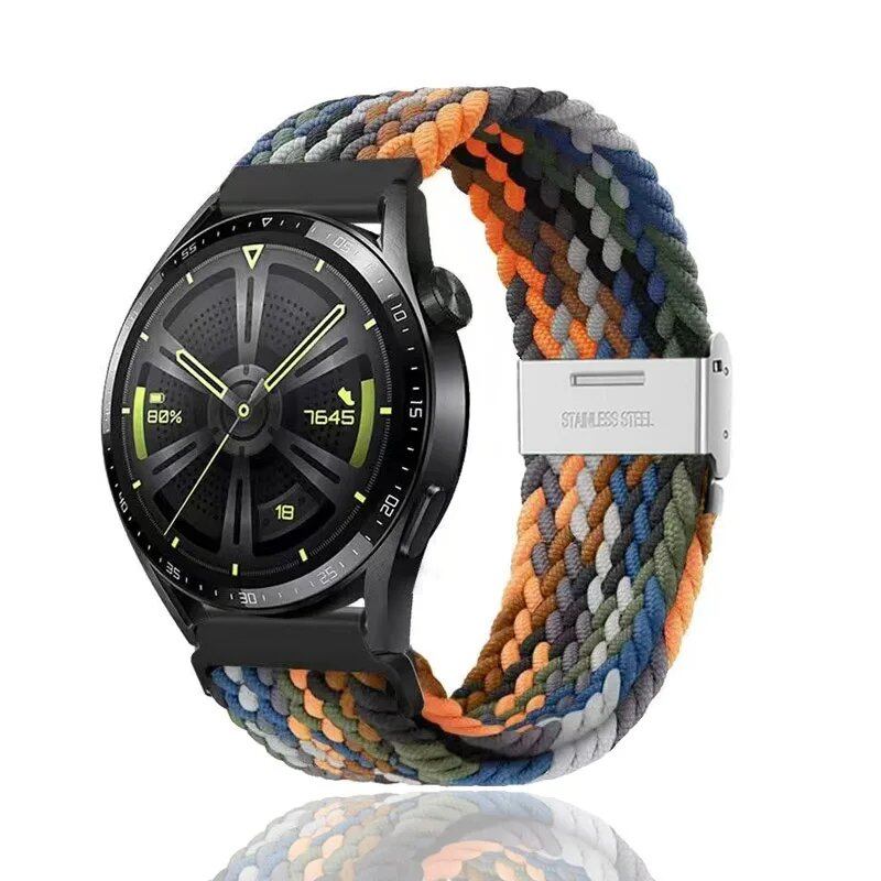 Garmin Venu/Sq/Sq 2/Venu 2 Plus/Venu 3S/Forerunner 945/Approach S62/Fenix 6対応 18/20/22mm クイックリリース ブレイデッド ストラップ サイズ: 並行輸入品